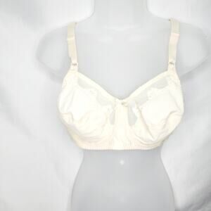 Bali Cream Color lace Trim Underwire Full Coverage Fit Adjustable Straps Bra 36C